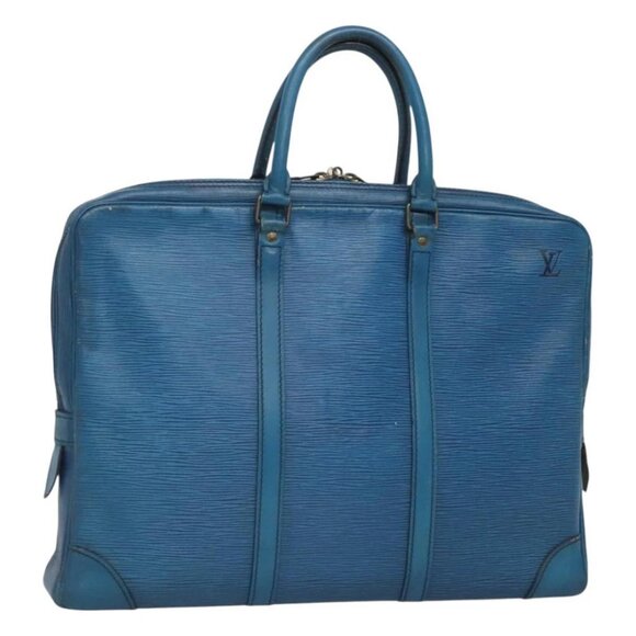 LOUIS VUITTON Epi Porte Documents Voyage Business Bag Blue - Picture 1 of 16
